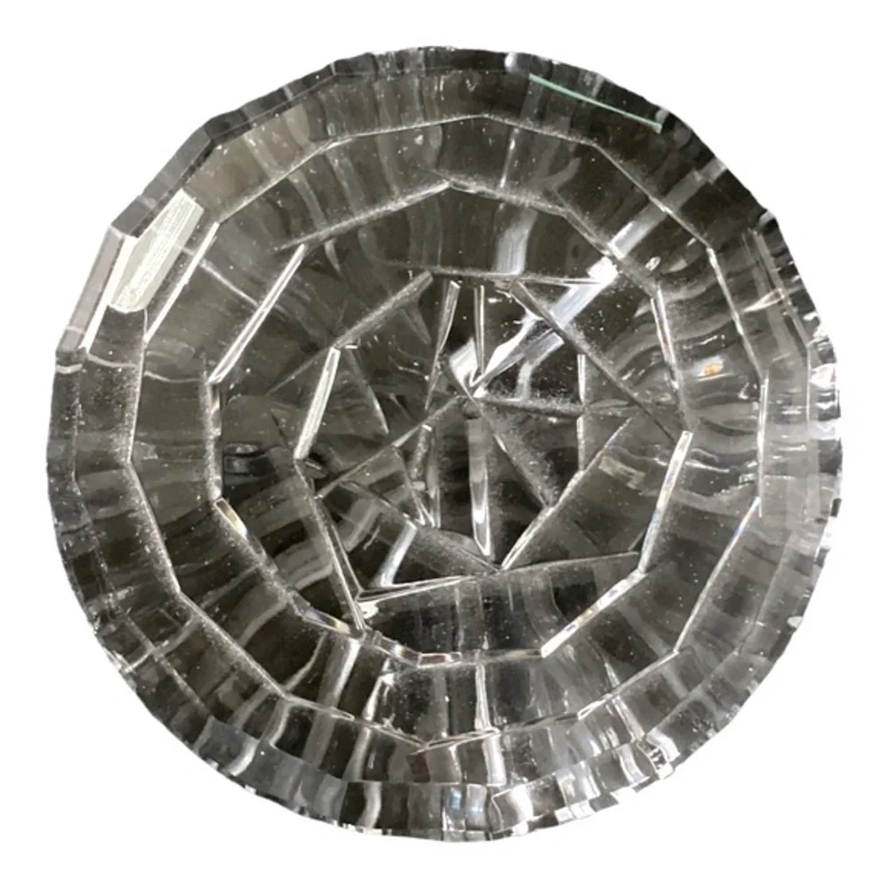 Domed Sculptured And Faceted Clear Lead Crystal Paperweight EUC - Picture 6 of 14